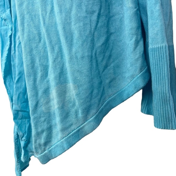 CHICO'S Open Waterfall Lightweight Long Sleeve Cardigan Sweater Sky Blue sz 2 /L - Picture 7 of 16